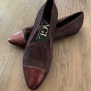 SOLD AGL Burgundy Pointed Toe Loafers